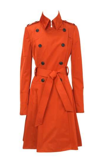 Lady coat orange color with belt